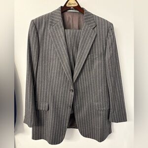 Hickey Freeman Gray Pinstripe Suit